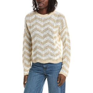 &Isla Womens  Odele Chevron Stripe Sweater, White